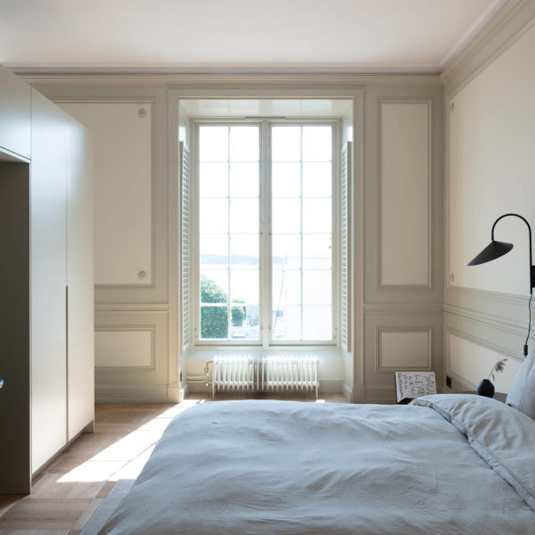 panoramic view of nice cozy bedroom